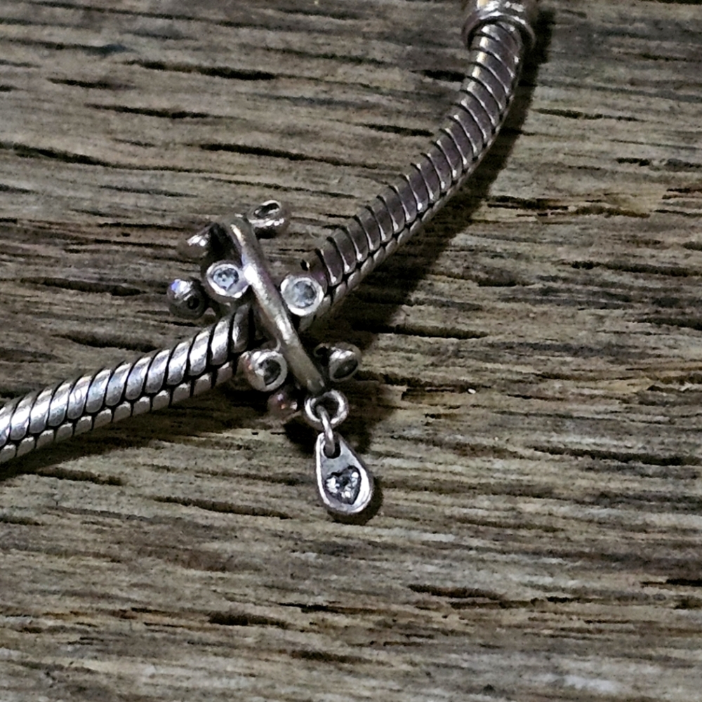 EUC PANDORA Retired Charm Chandelier Droplets Spacer Flower Vine Sterling Silver